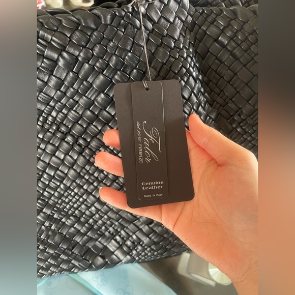 New Falor black genuine leather large tote handbag - Picture 7 of 9